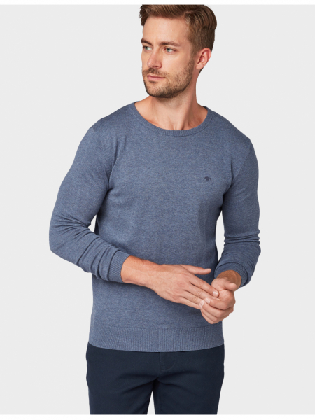 TOM TAILOR Basic O-Neck 2819, Kék Kötött Pulóver