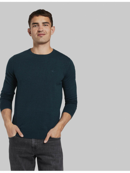 TOM TAILOR Basic O-Neck 2819, Zöld Kötött Pulóver