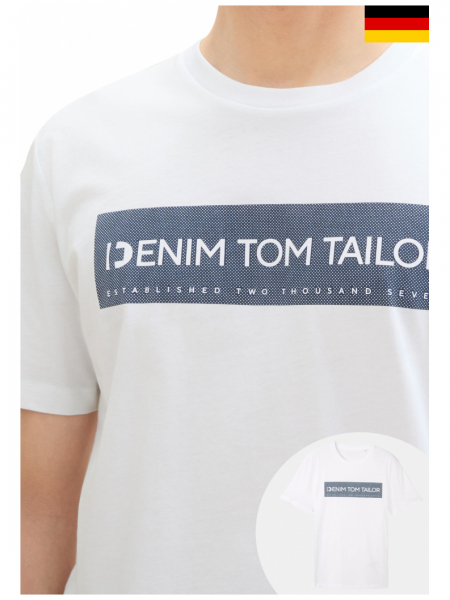  TOM TAILOR DENIM 3491, Fehér Rövid Ujjú Póló